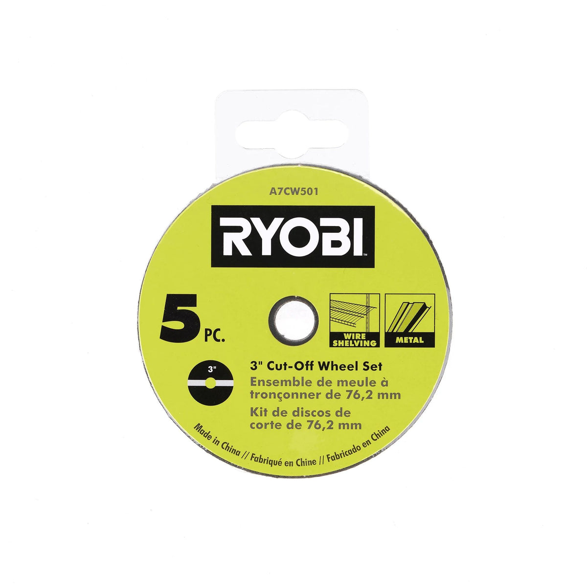 3" Aluminum Oxide Cut-Off Wheel Set (5-Piece) Image 2