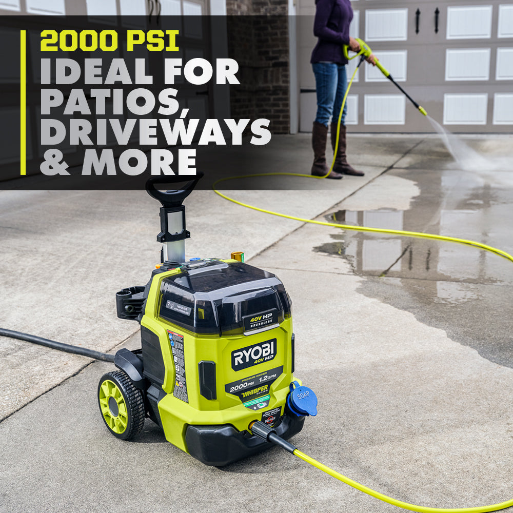 40V HP BRUSHLESS WHISPER SERIES 2000 PSI PRESSURE WASHER Image 5