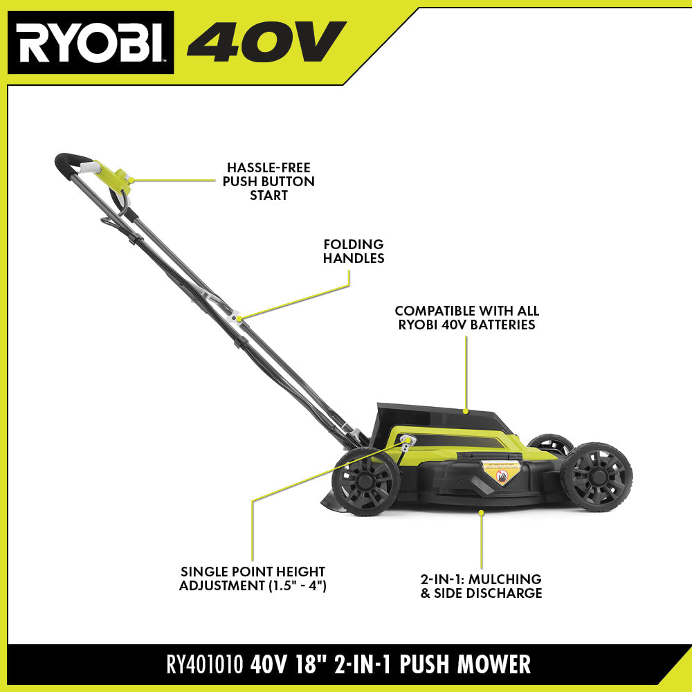 40V 18" 2-IN-1 PUSH MOWER Image 2