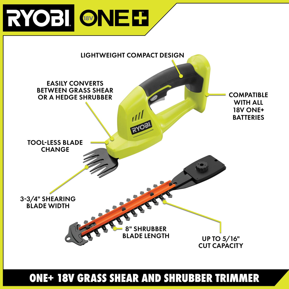 18V ONE+ SHEAR/SHRUBBER KIT Image 3
