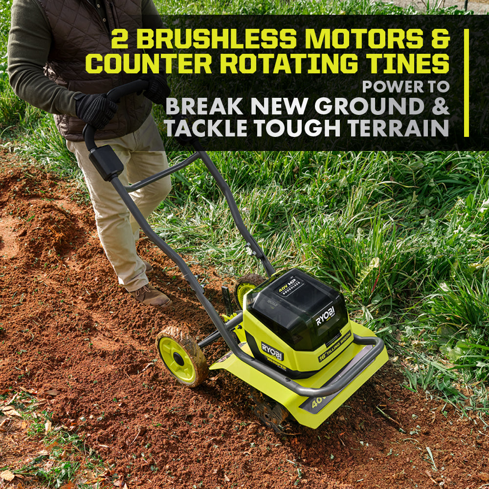 40V HP BRUSHLESS WHISPER SERIES 16" FRONT TINE TILLER Image 7