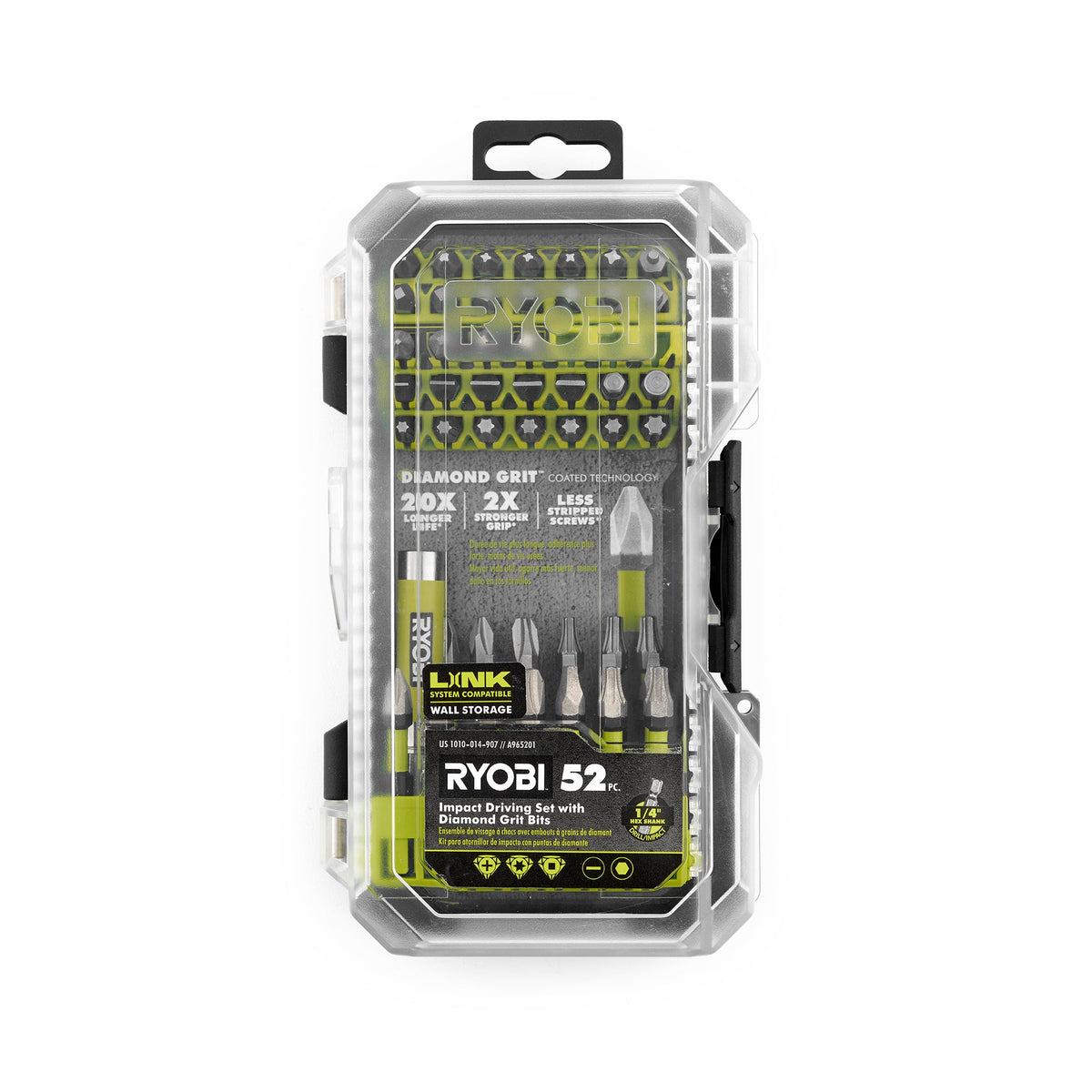 52 PC. IMPACT DRIVING SET WITH DIAMOND GRIT BITS image