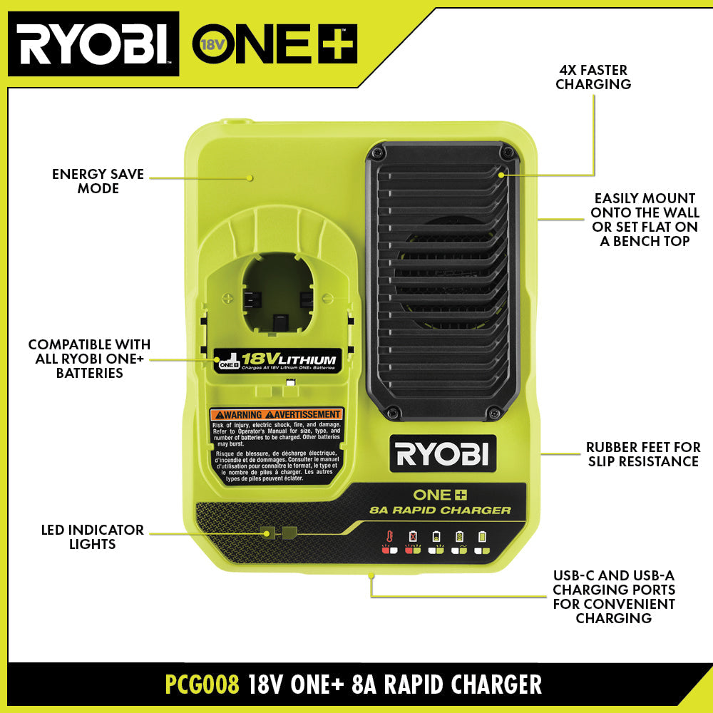 18V ONE+ 8A RAPID CHARGER Image 2