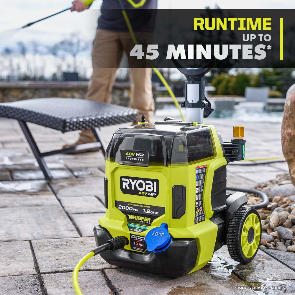 40V HP BRUSHLESS WHISPER SERIES 2000 PSI PRESSURE WASHER Image 6