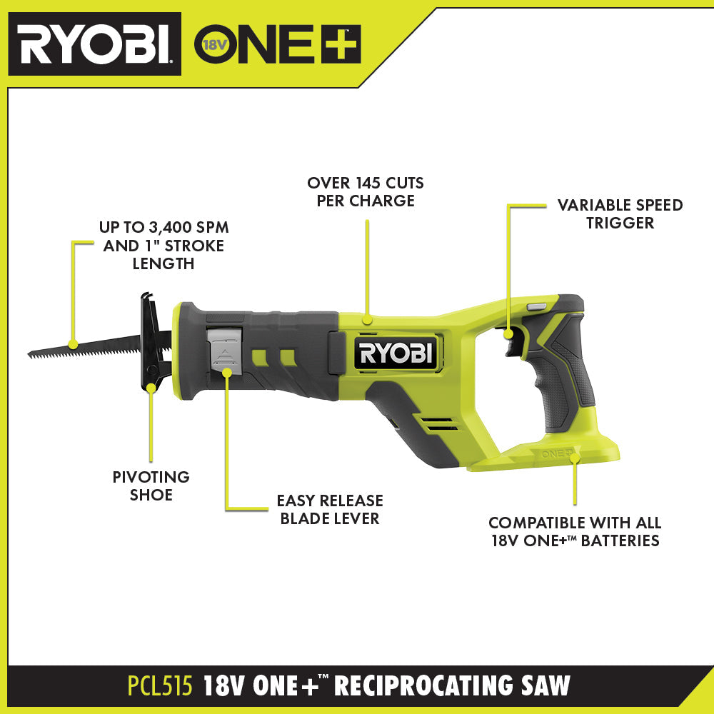 18V ONE+ RECIPROCATING SAW Image 2