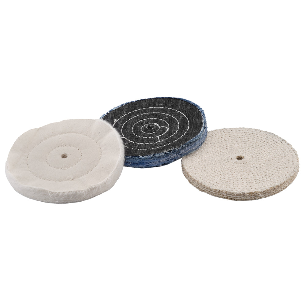 3 PC. 6" Buffing and Polishing Wheel Set image