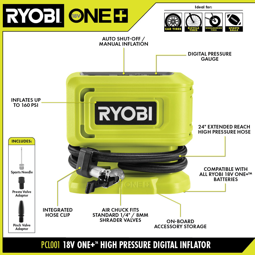 18V ONE+ HIGH PRESSURE DIGITAL INFLATOR Image 3