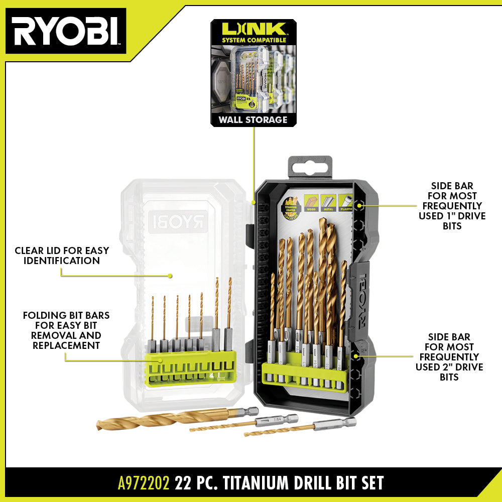 22 PC. TITANIUM DRILL BIT SET Image 2