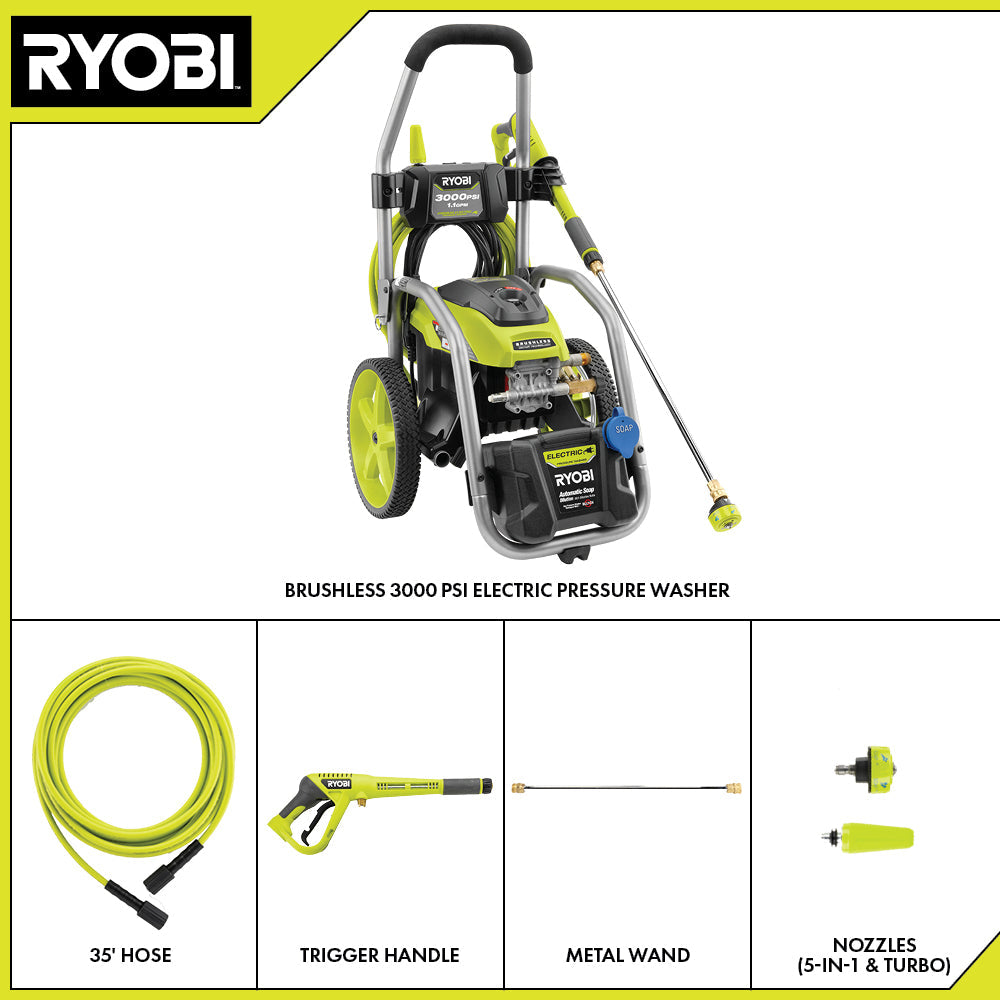 3000 PSI 1.1 GPM BRUSHLESS ELECTRIC PRESSURE WASHER WITH 12" 2300 PSI SURFACE CLEANER Image 2