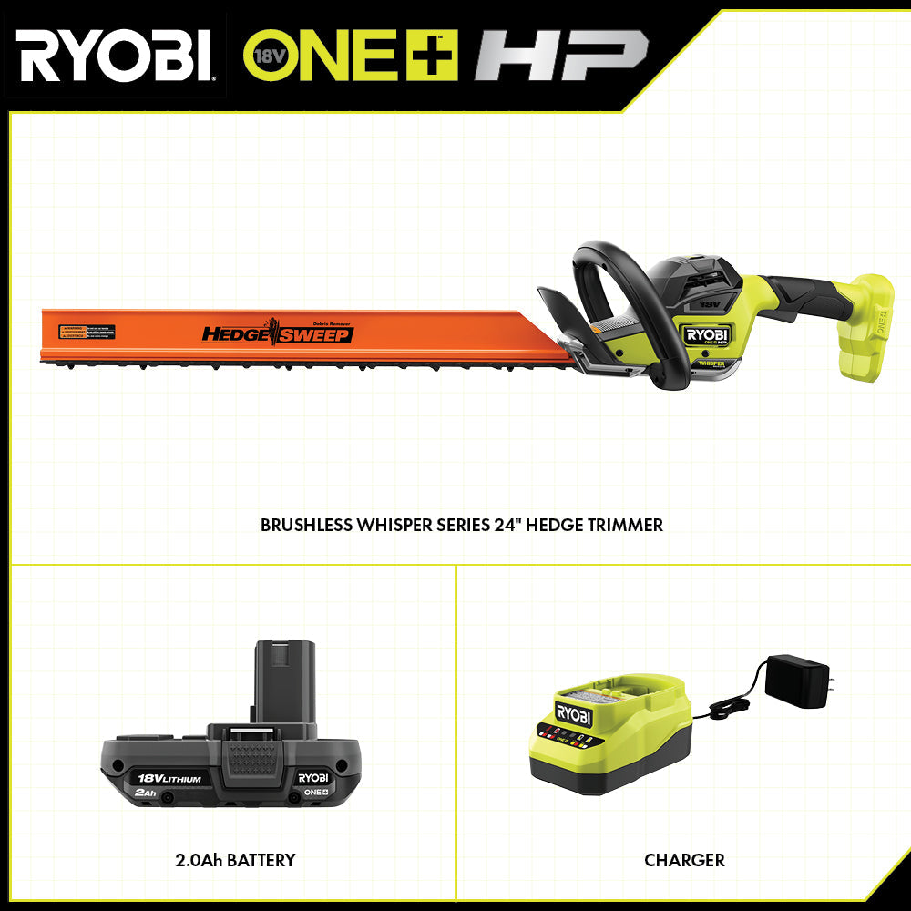 18V ONE+ HP BRUSHLESS WHISPER SERIES 24" HEDGE TRIMMER KIT Image 3