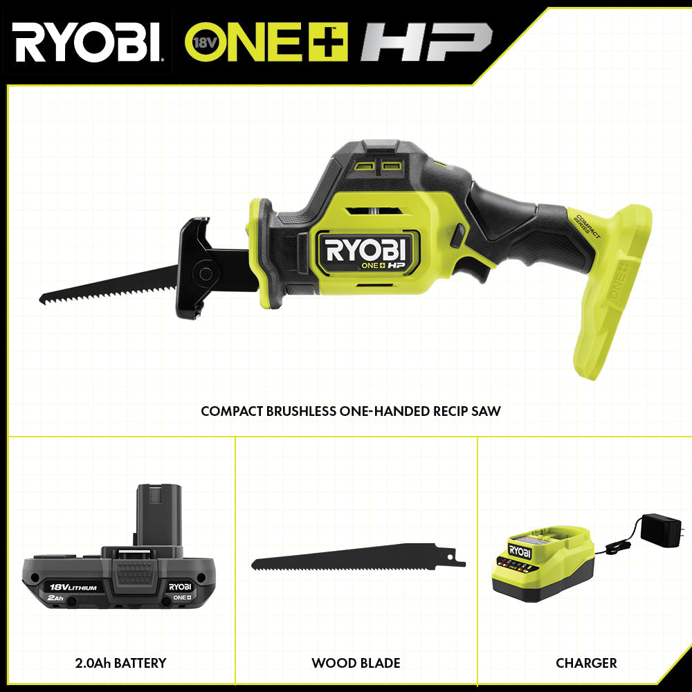 18V ONE+ HP COMPACT BRUSHLESS ONE-HANDED RECIPROCATING SAW KIT Image 2