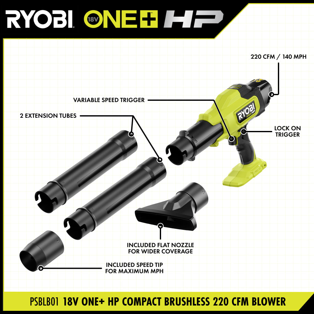18V ONE+ HP COMPACT BRUSHLESS 220 CFM BLOWER Image 3